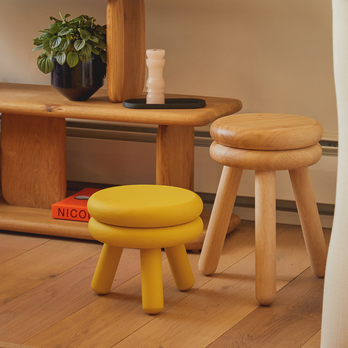 Areaware Pluma Stool Short Yellow