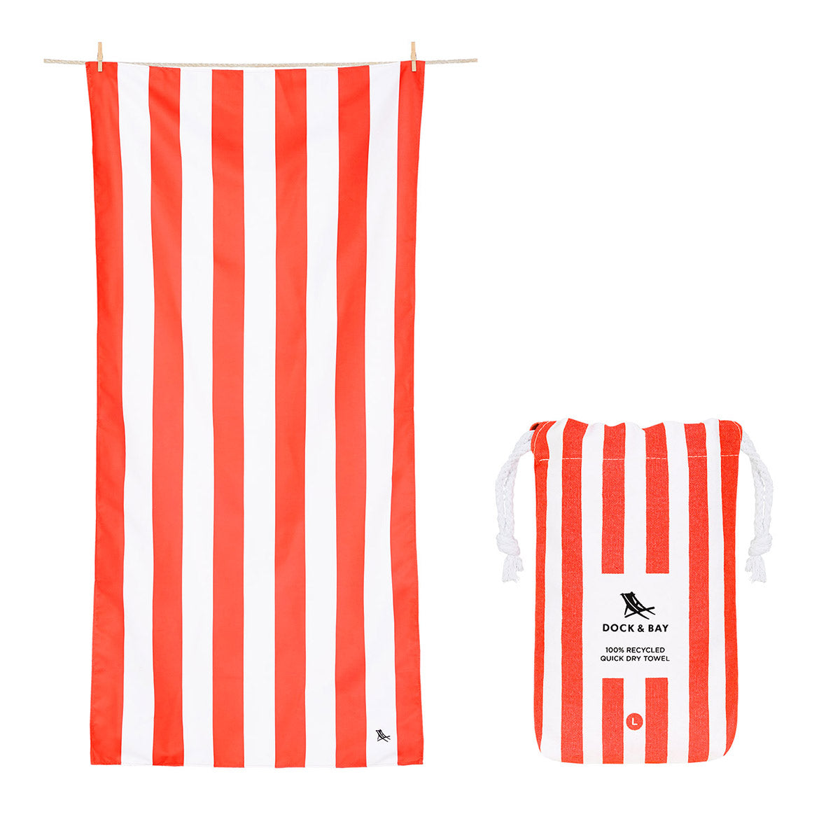 Dock & Bay Beach Towel Cabana Collection L Waikiki Coral 100% Recycled 100% Recycled