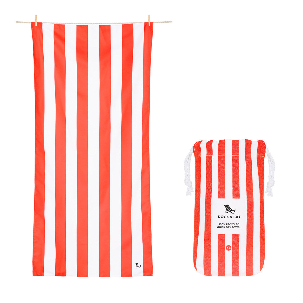 Dock & Bay Beach Towel Cabana Collection XL Waikiki Coral 100% Recycled 100% Recycled