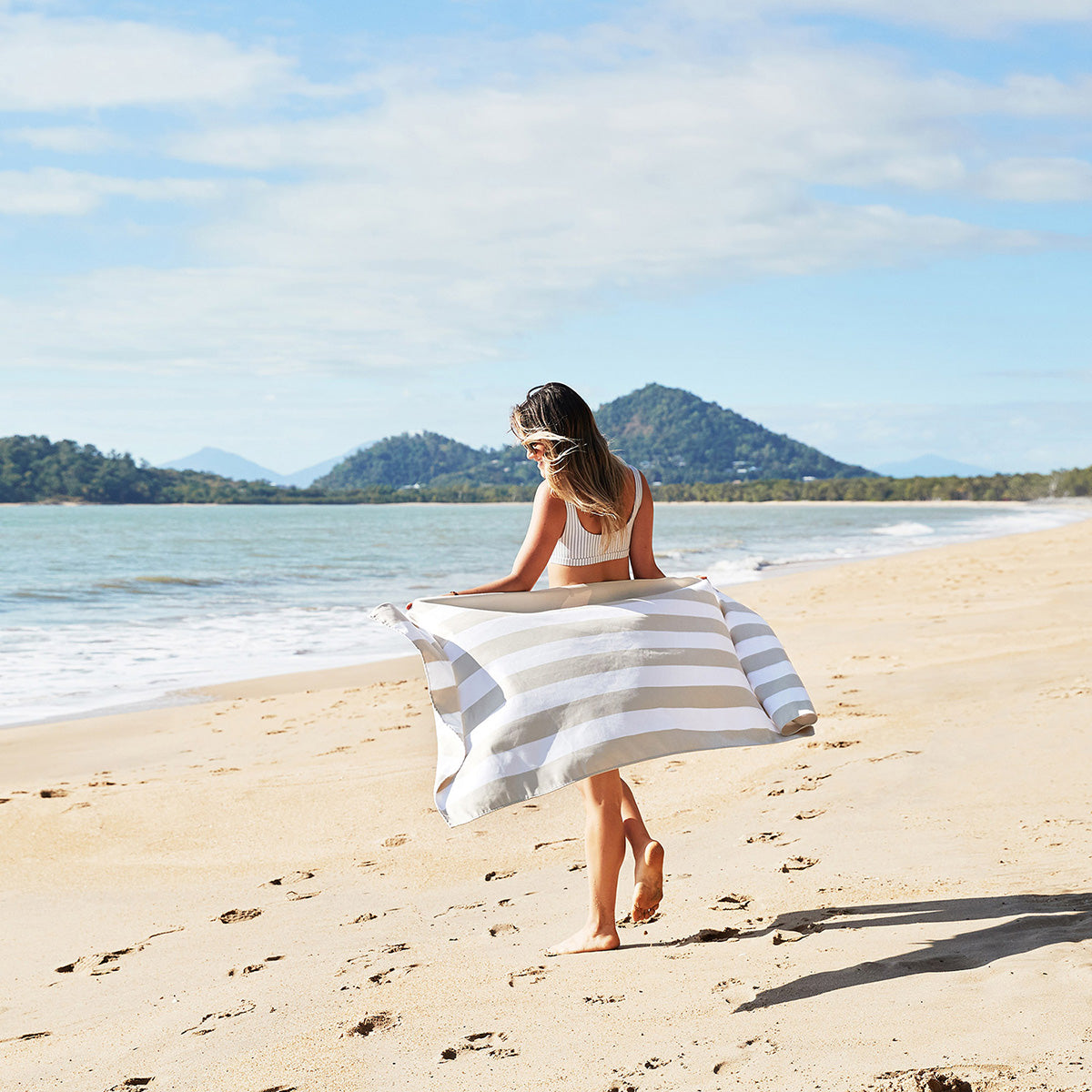 Dock & Bay Beach Towel Cabana Light Collection L Bora Bora Beige 100% Recycled 100% Recycled