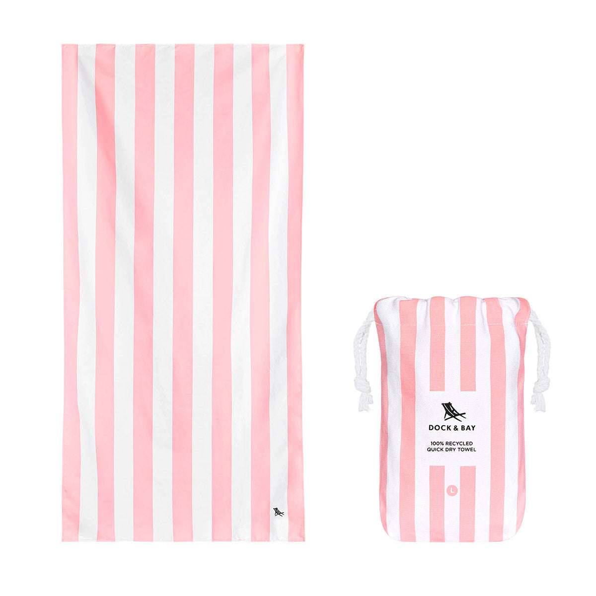 Dock & Bay Beach Towel Cabana Light Collection L Malibu Pink 100% Recycled 100% Recycled