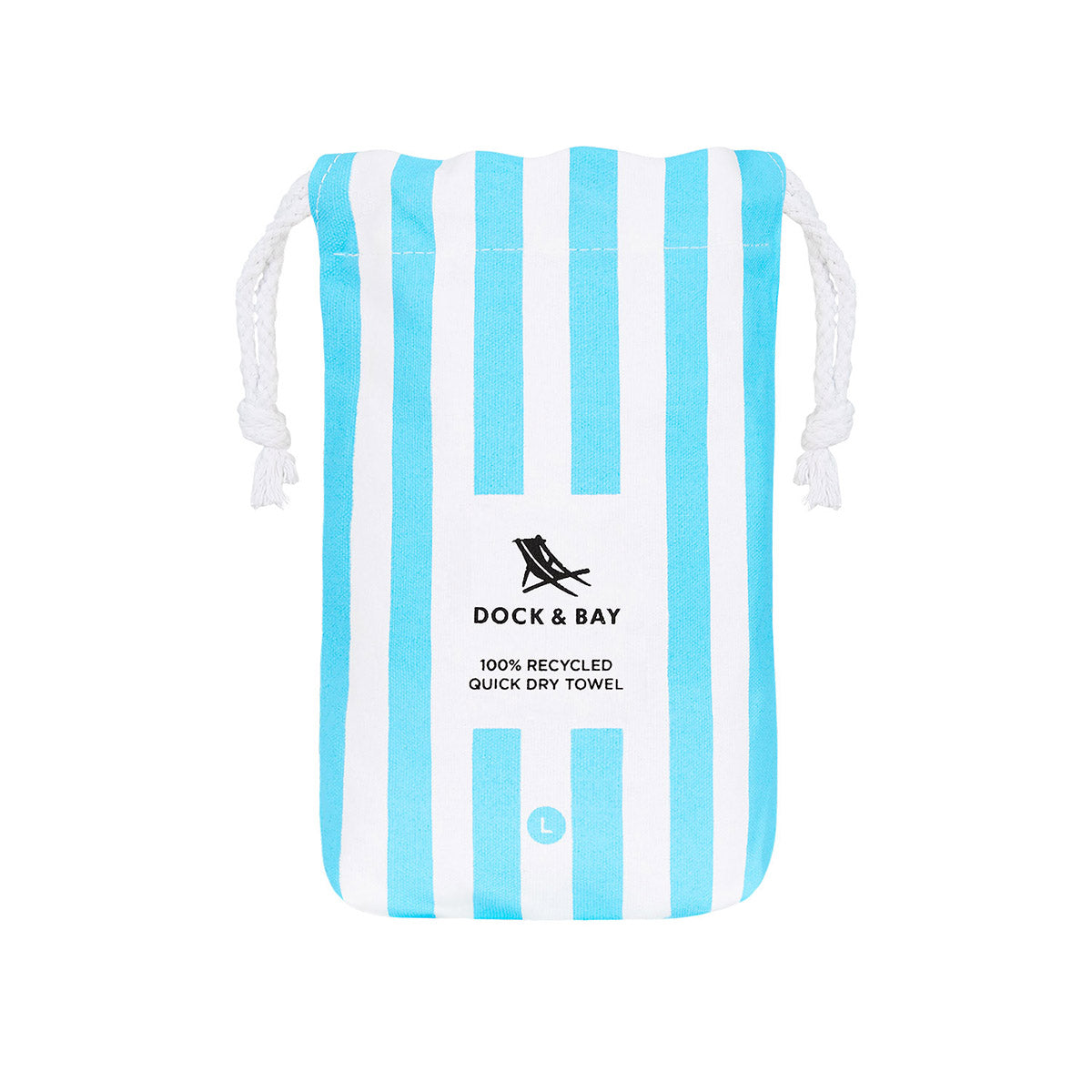 Dock & Bay Beach Towel Cabana Light Collection L Tulum Blue 100% Recycled 100% Recycled
