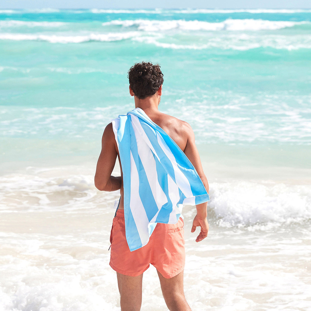Dock & Bay Beach Towel Cabana Light Collection L Tulum Blue 100% Recycled 100% Recycled