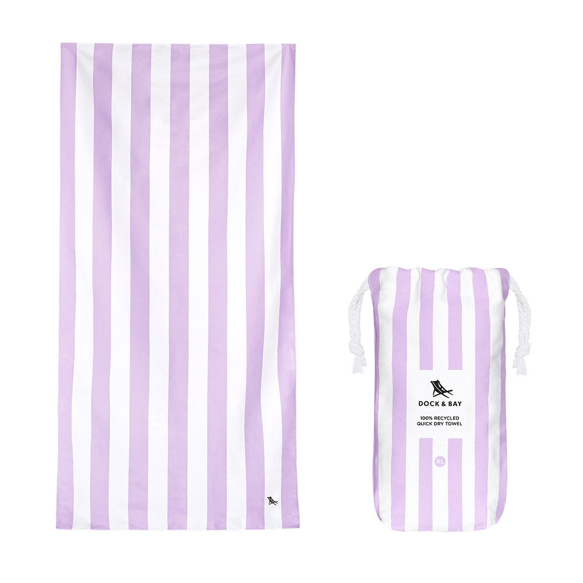 Dock & Bay Beach Towel Cabana Light Collection XL Lombok Lilac 100% Recycled 100% Recycled