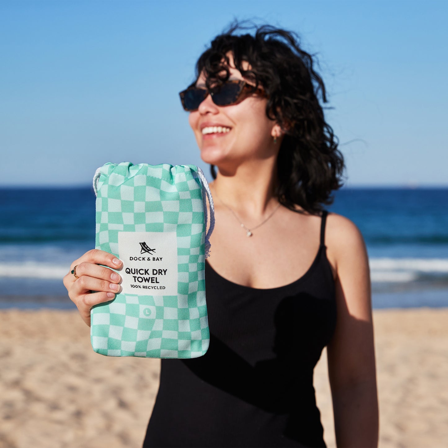 Dock & Bay Beach Towel Designed Collection L Check Mate 100% Recycled 100% Recycled