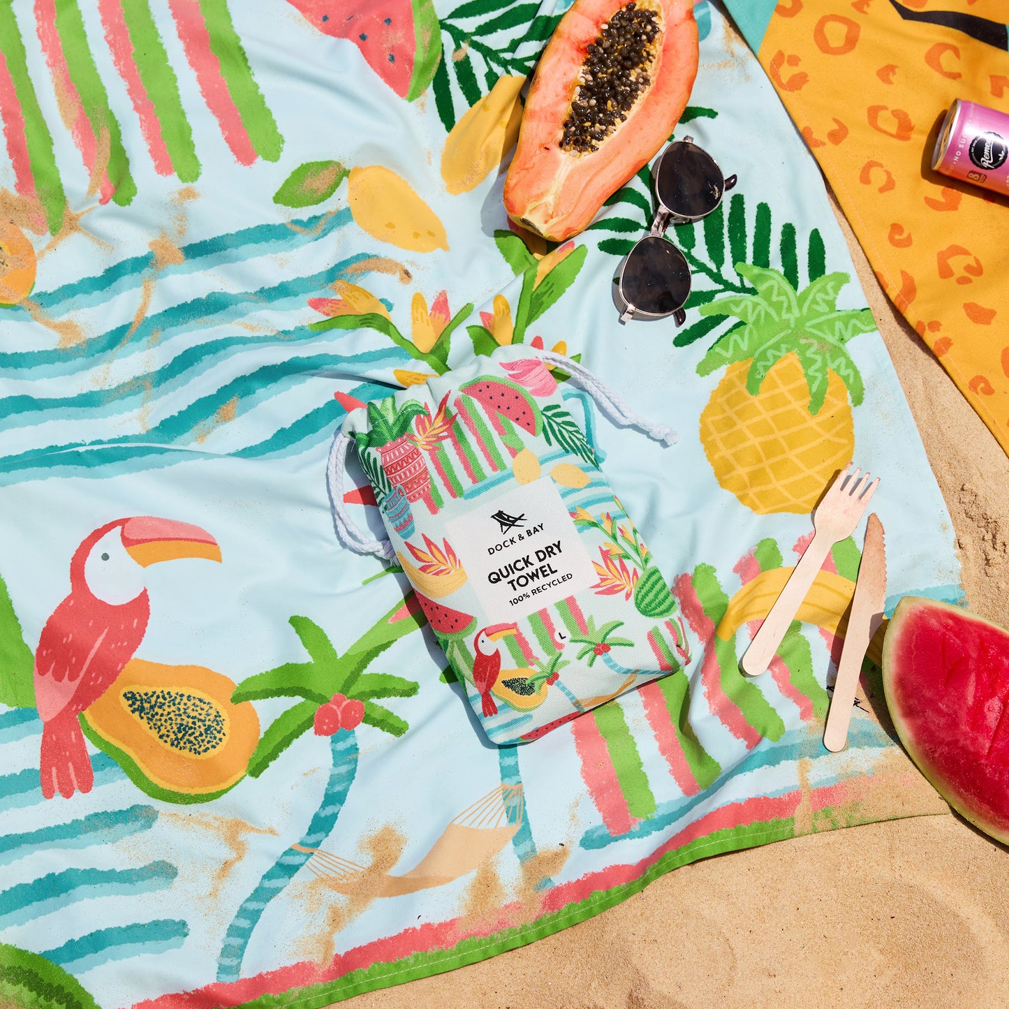 Dock & Bay Beach Towel Designed Collection L Tropicana Treat 100% Recycled 100% Recycled