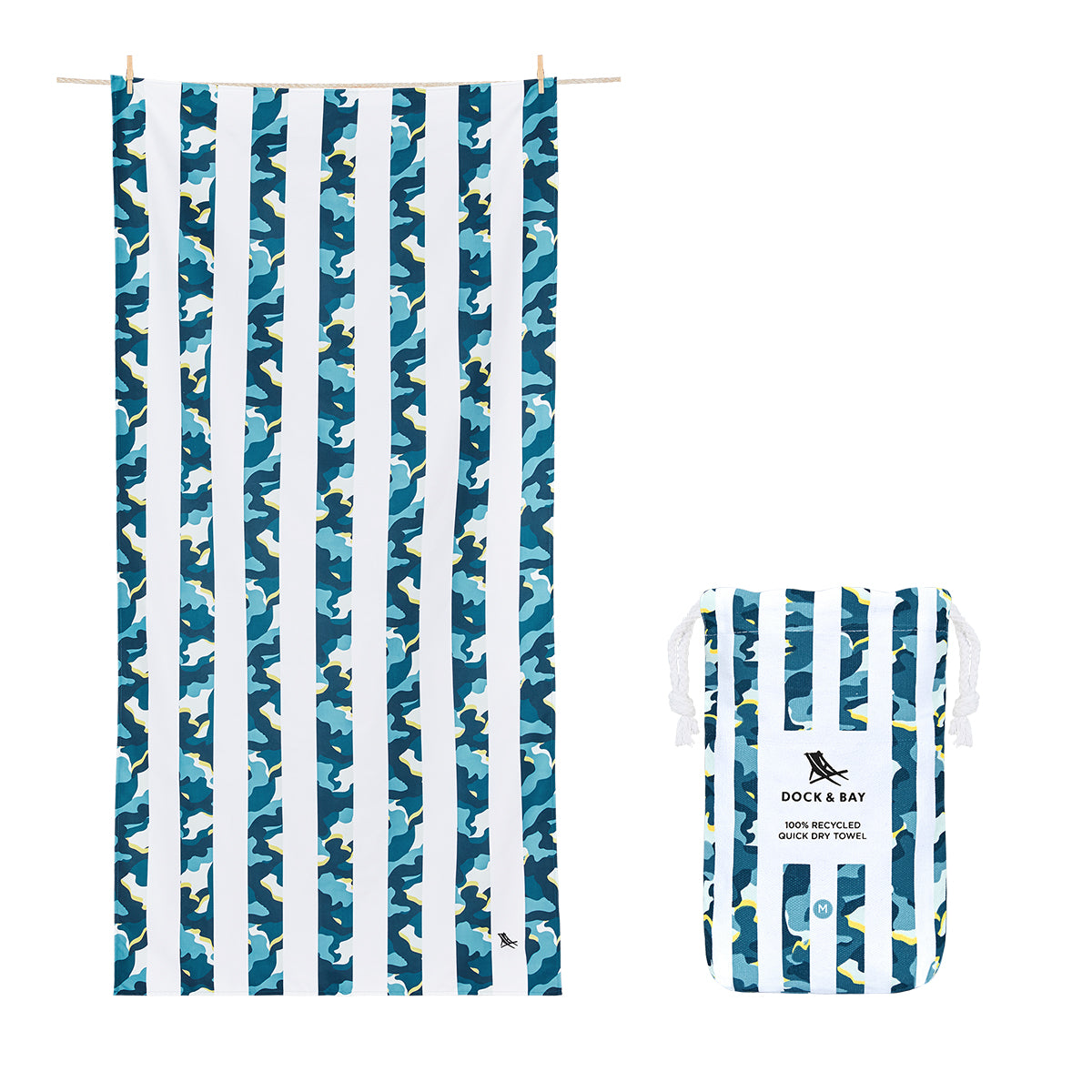 Dock & Bay Beach Towel Kids Collection M Cool Camo 100% Recycled 100% Recycled