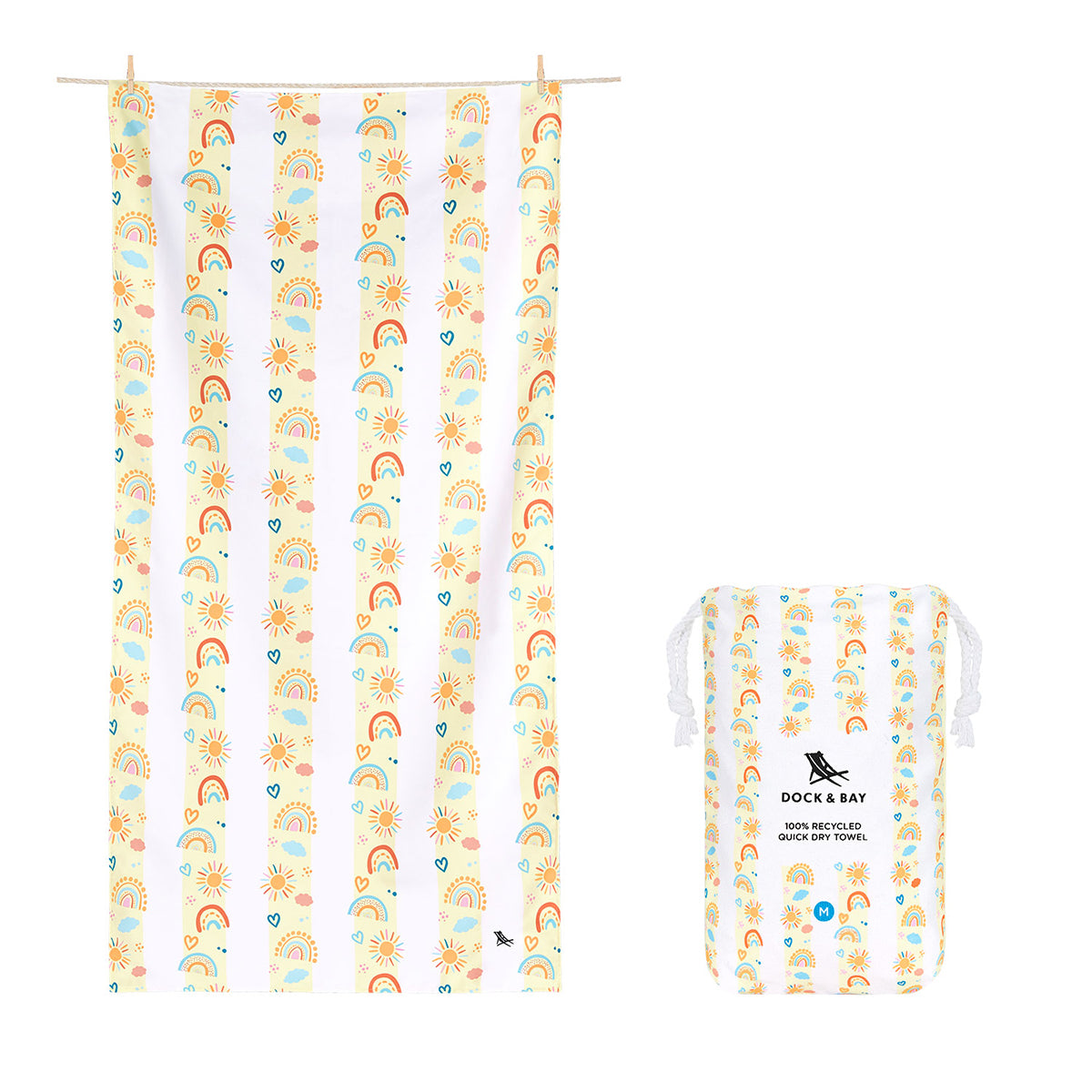 Dock & Bay Beach Towel Kids Collection M Rainbow Road 100% Recycled 100% Recycled