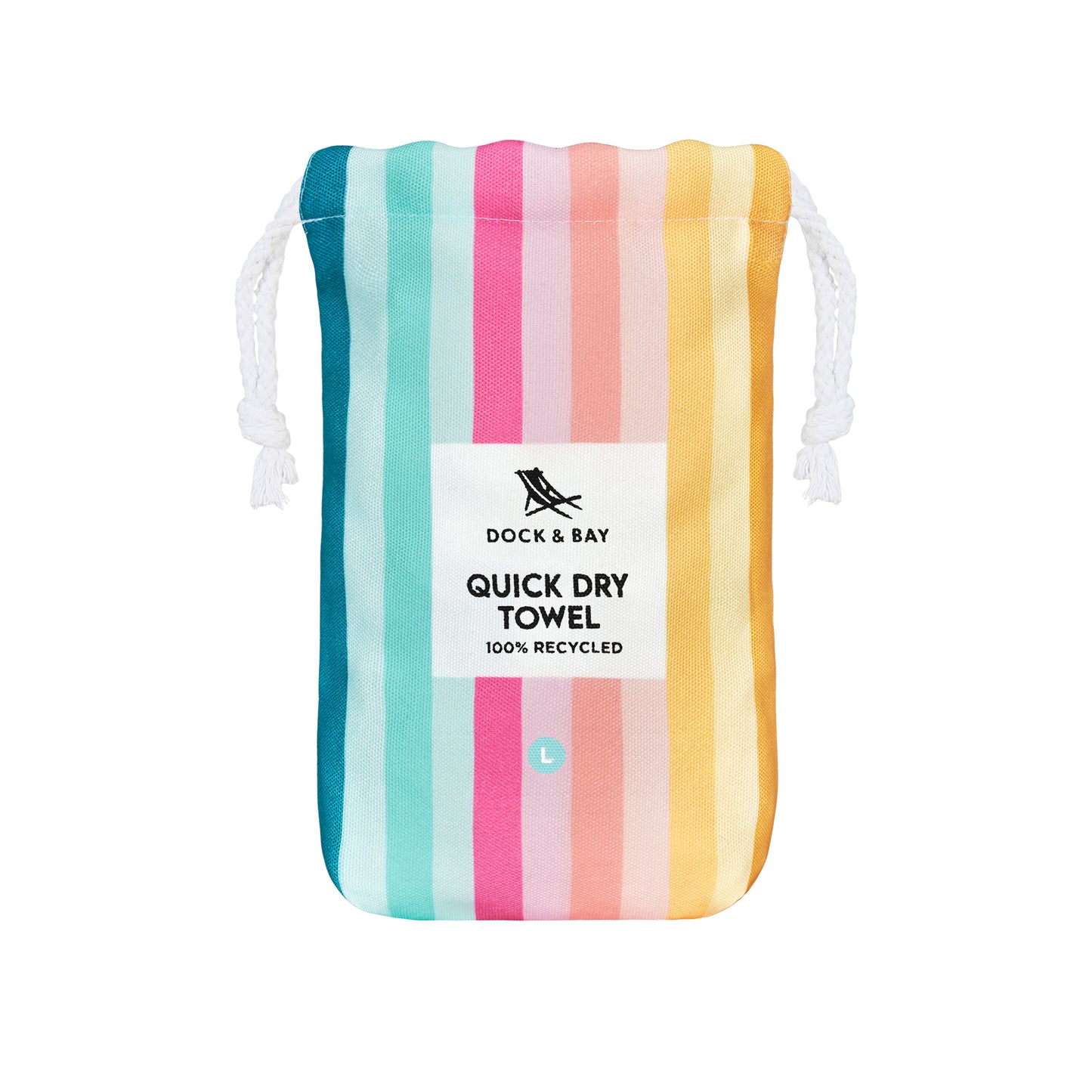 Dock & Bay Beach Towel Summer Collection L Coastal Candy 100% Recycled 100% Recycled