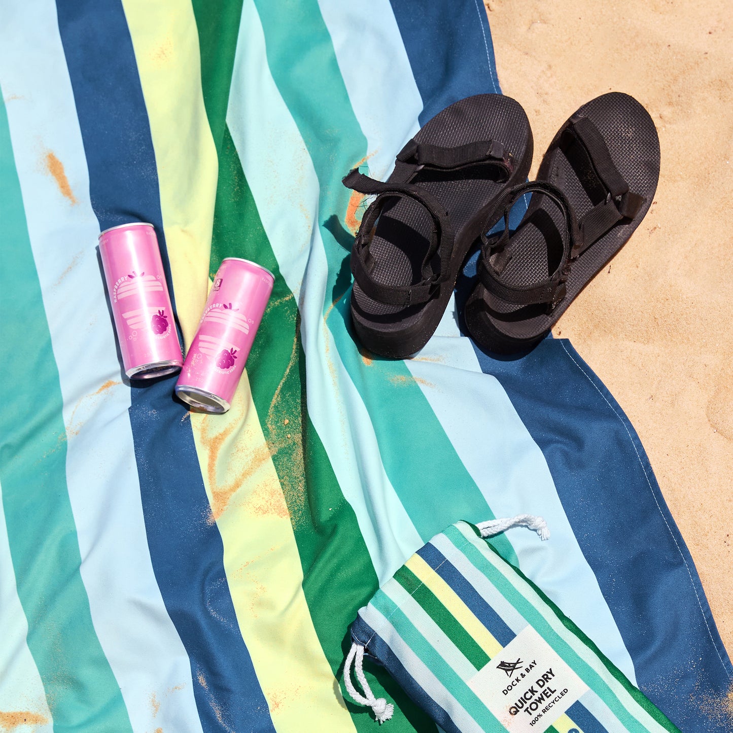 Dock & Bay Beach Towel Summer Collection L Cool Lagoon 100% Recycled 100% Recycled