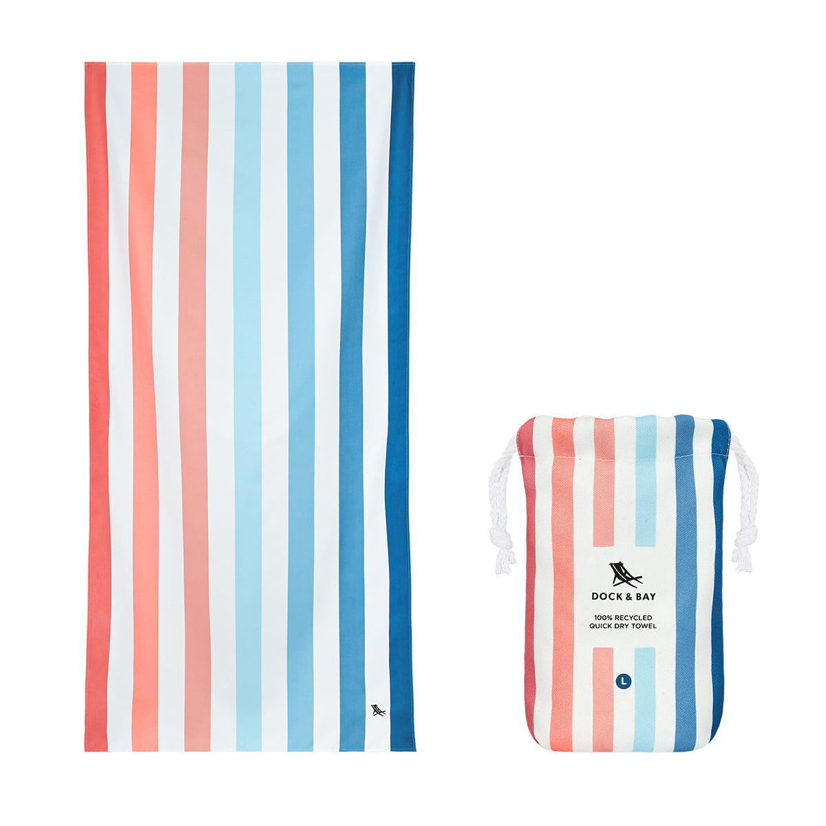 Dock & Bay Beach Towel Summer Collection L Sand to Sea 100% Recycled 100% Recycled