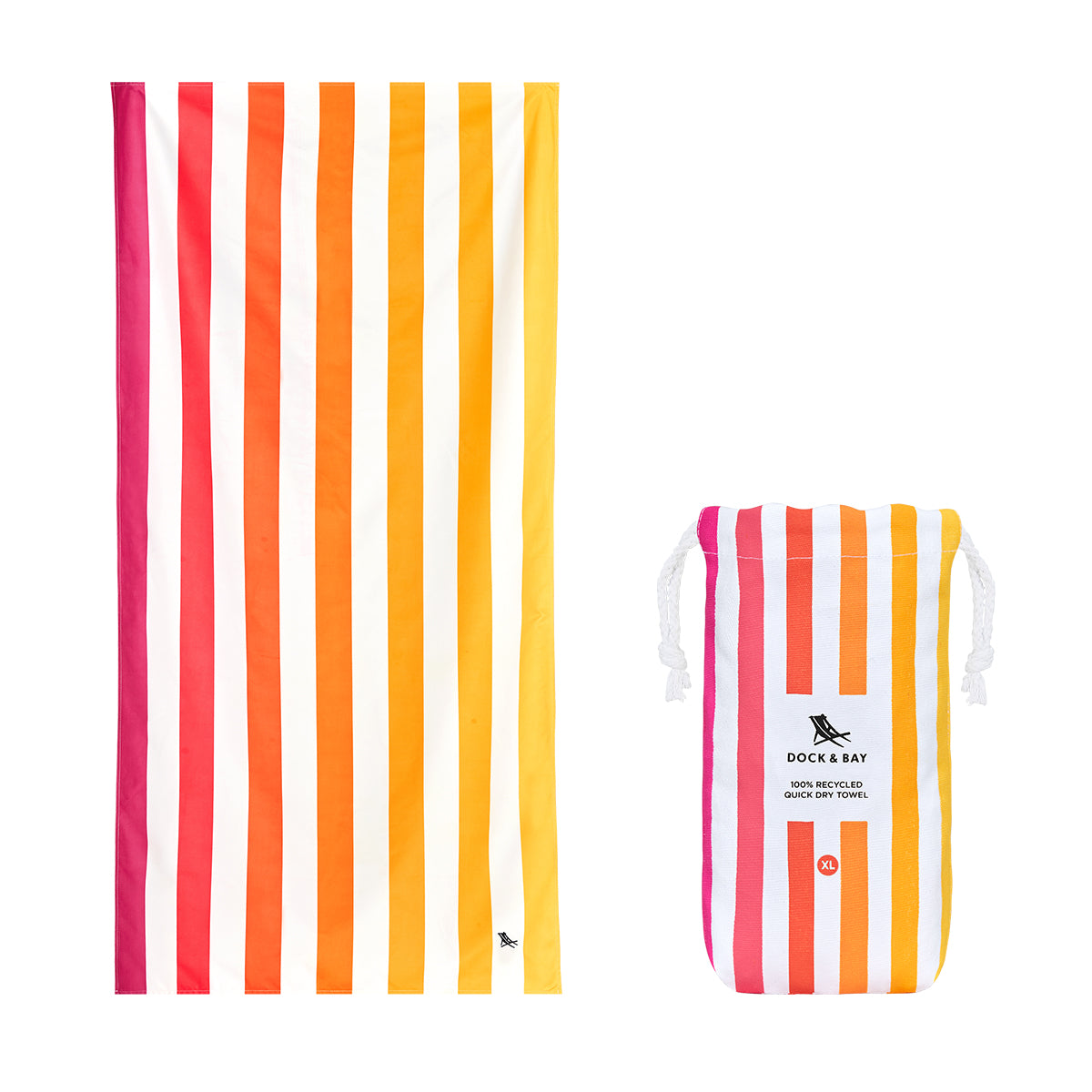 Dock & Bay Beach Towel Summer Collection XL Peach Sunrise 100% Recycled 100% Recycled