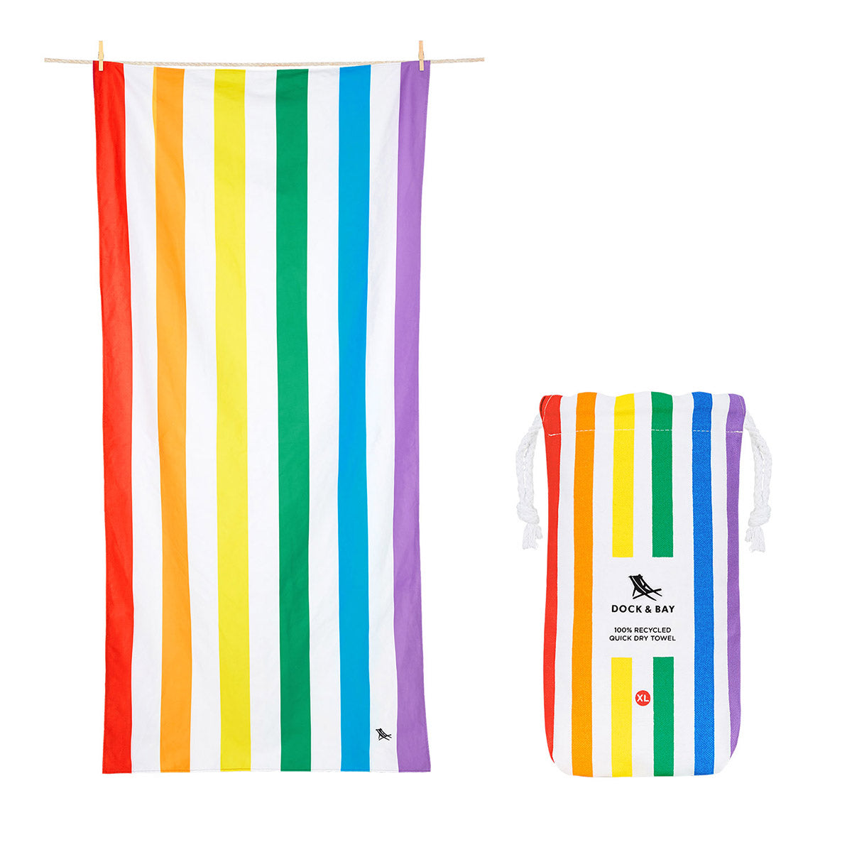 Dock & Bay Beach Towel Summer Collection XL Rainbow Skies 100% Recycled 100% Recycled