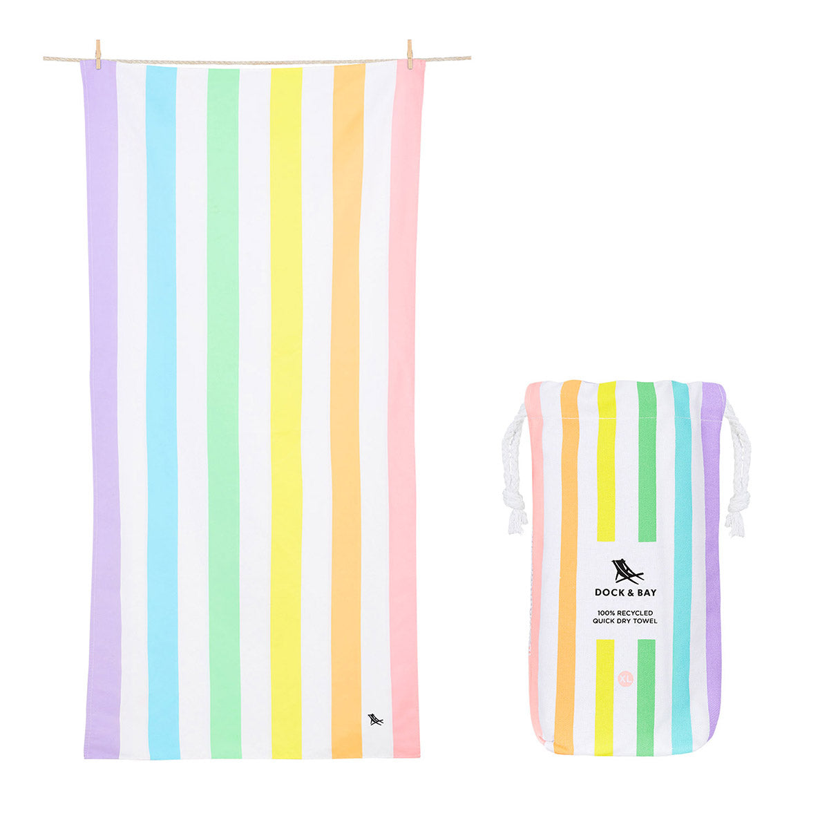 Dock & Bay Beach Towel Summer Collection XL Unicorn Waves 100% Recycled 100% Recycled