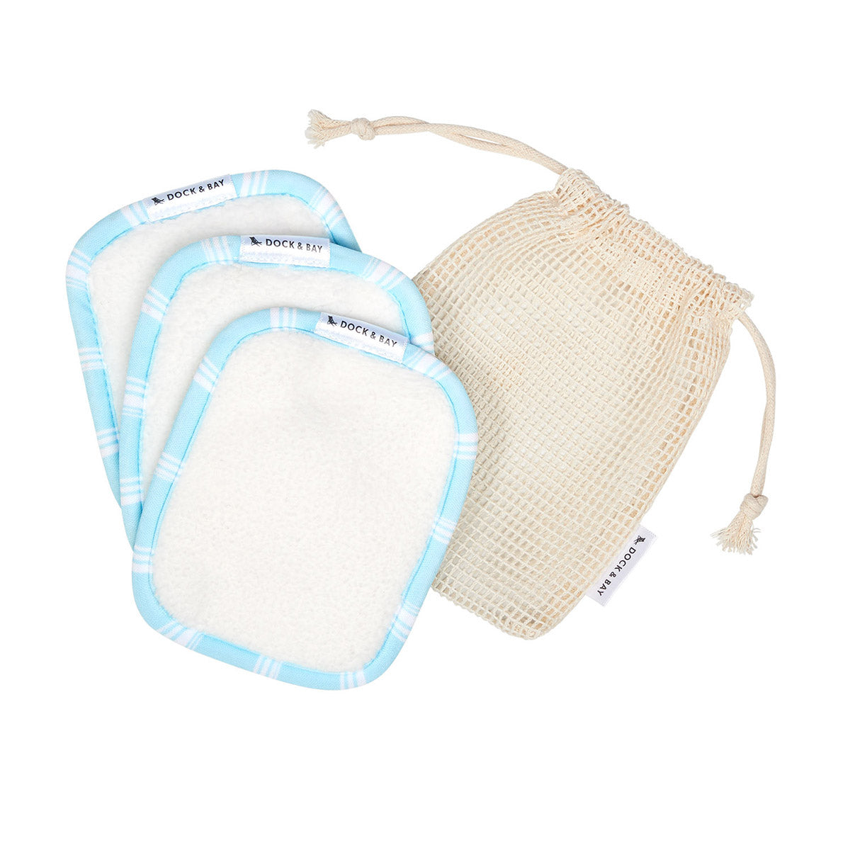 Dock & Bay Home Reusable Makeup Wipes (pk of 3) Chamomile Blue 100% Recycled 100% Recycled