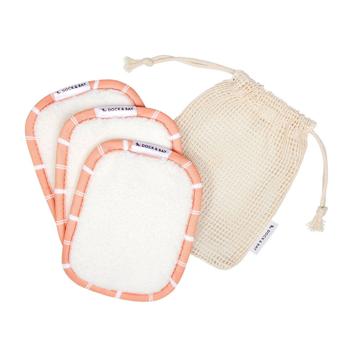 Dock & Bay Home Reusable Makeup Wipes (pk of 3) Sandalwood Terracotta 100% Recycled 100% Recycled