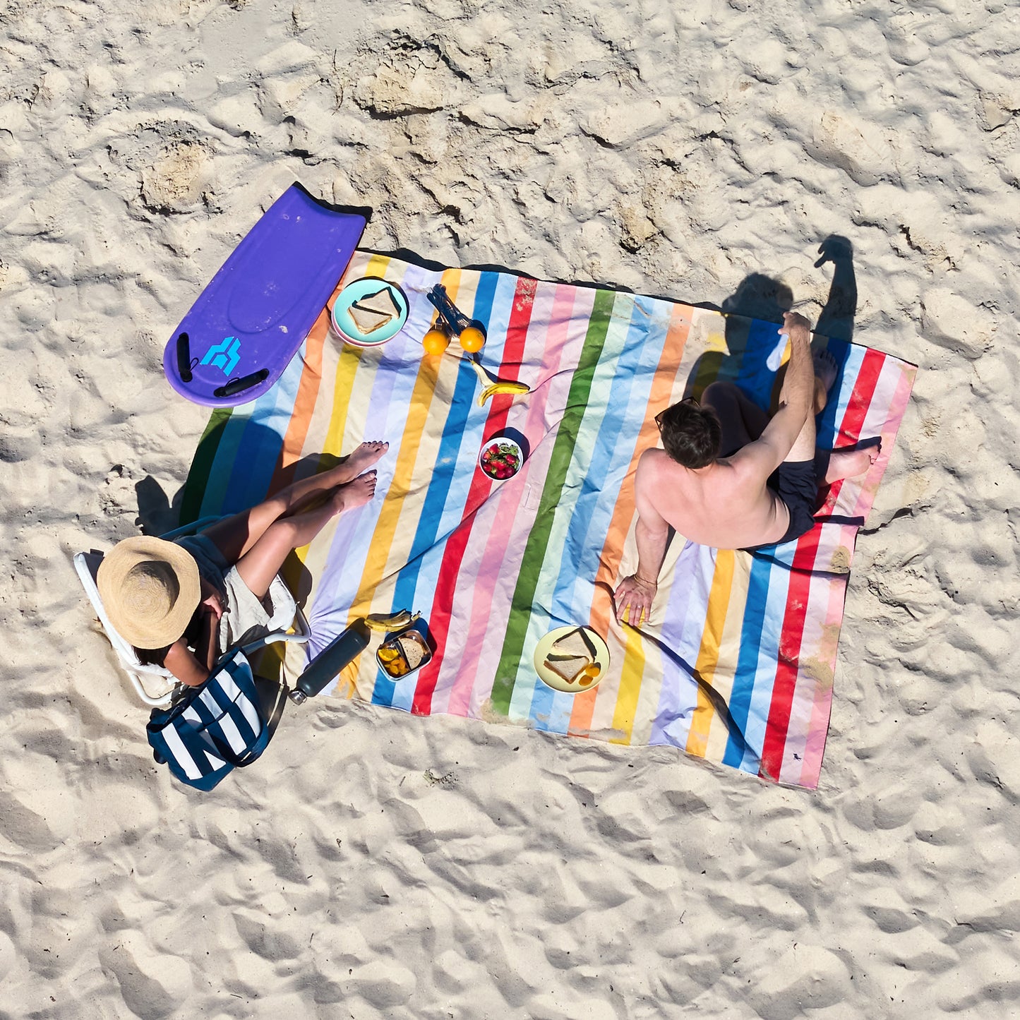 Dock & Bay Beach Blanket Extra Large Candy Stripes 100% Recycled 100% Recycled
