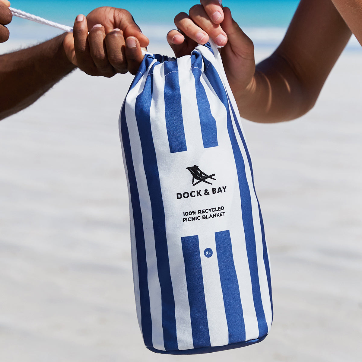 Dock & Bay Beach Blanket Extra Large Whitsunday Blue 100% Recycled 100% Recycled