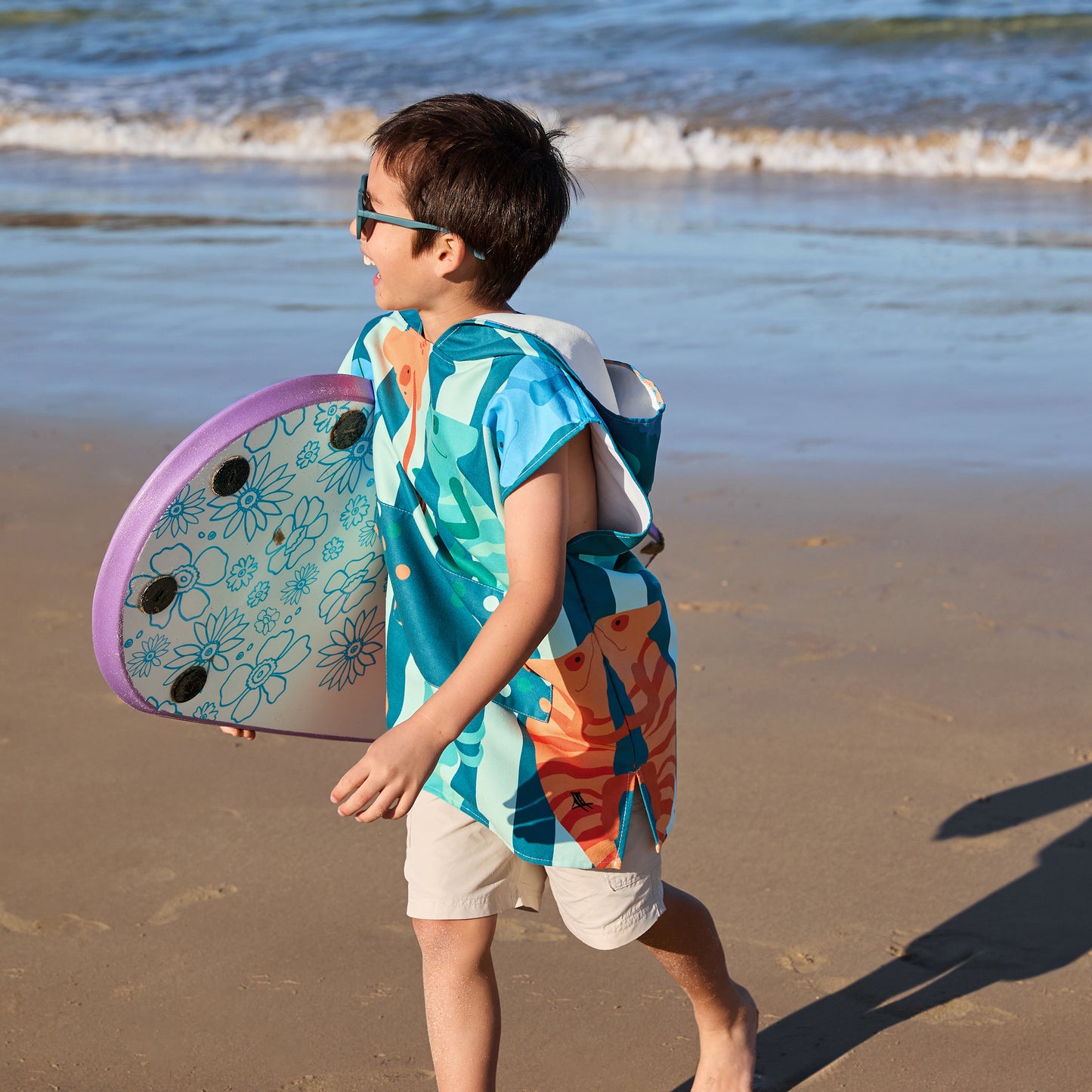 Dock & Bay Poncho Kids Patterned Collection Karma Chameleon 100% Recycled 100% Recycled