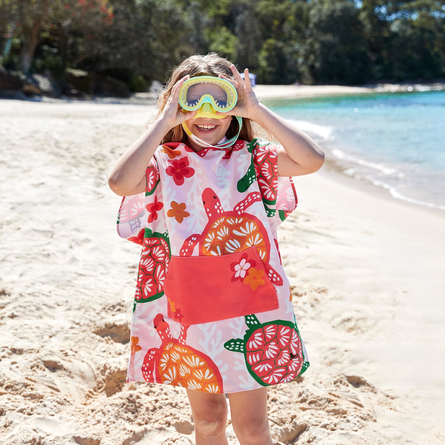 Dock & Bay Poncho Kids Patterned Collection Turtley Tropical 100% Recycled 100% Recycled