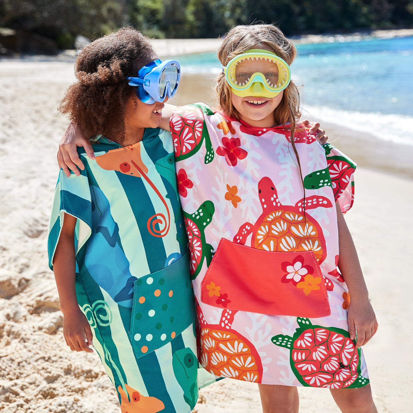 Dock & Bay Poncho Kids Patterned Collection Turtley Tropical 100% Recycled 100% Recycled