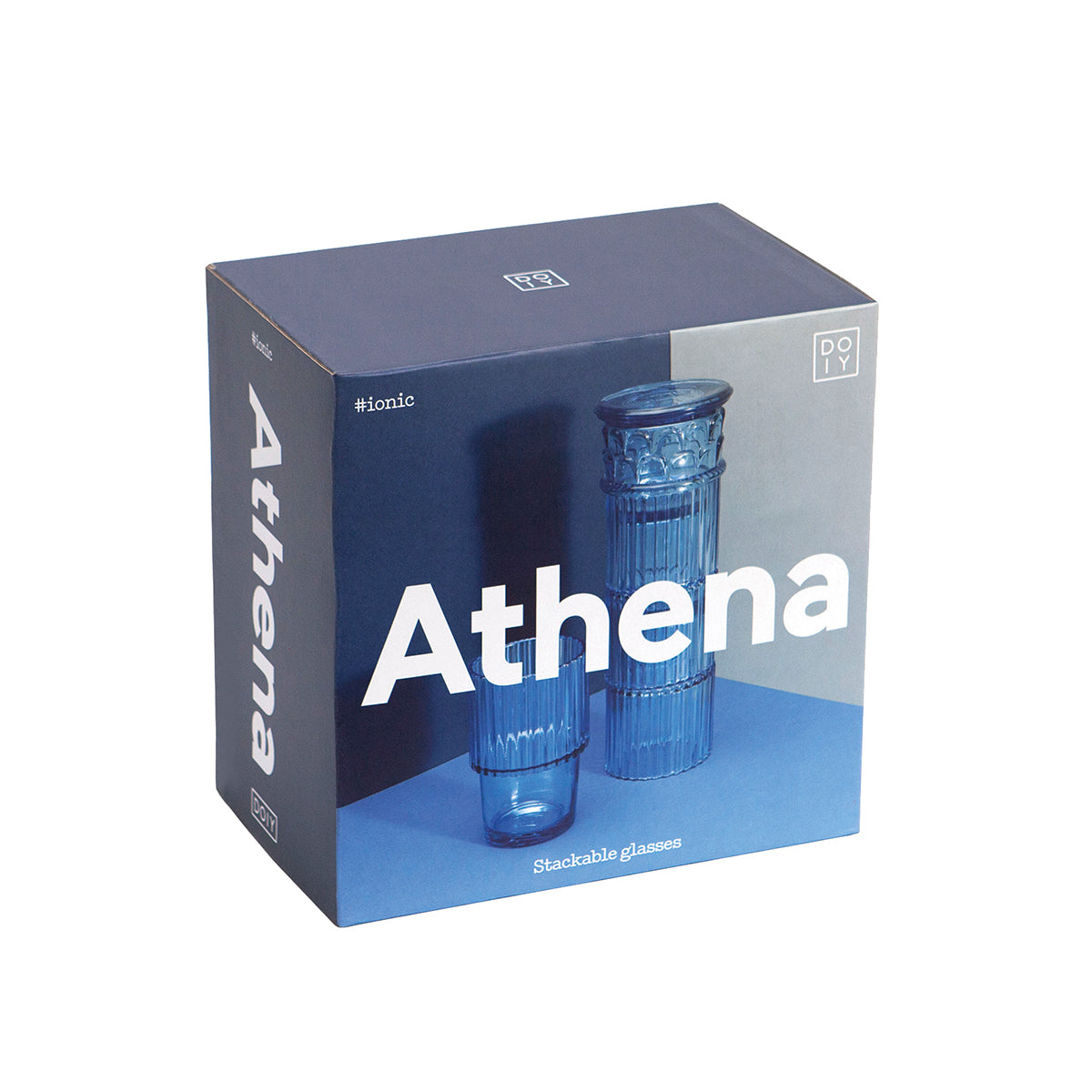 DOIY Greek Series Athena Stacking Glasses Blue