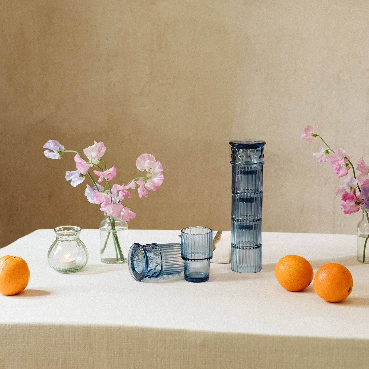 DOIY Greek Series Athena Stacking Glasses Blue