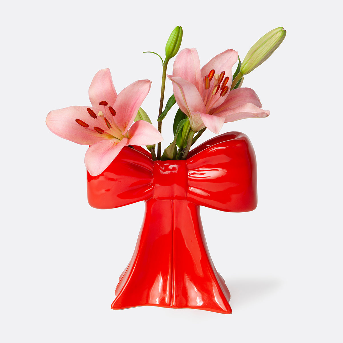 DOIY Bow Vase Red