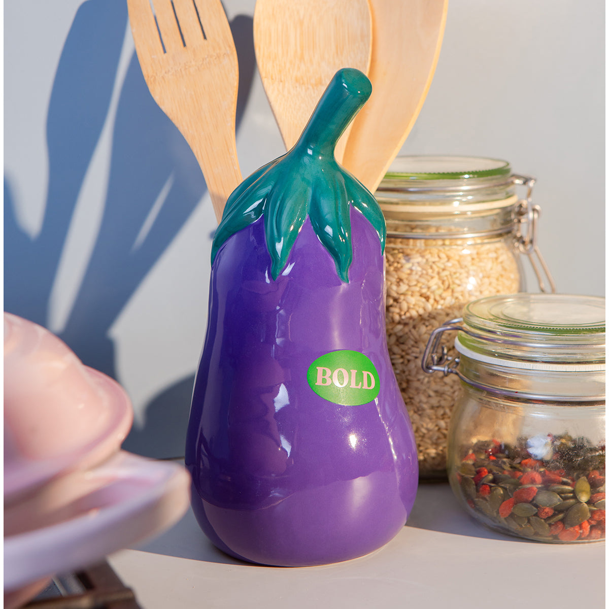 DOIY Farmers Market Utensil Pot Eggplant