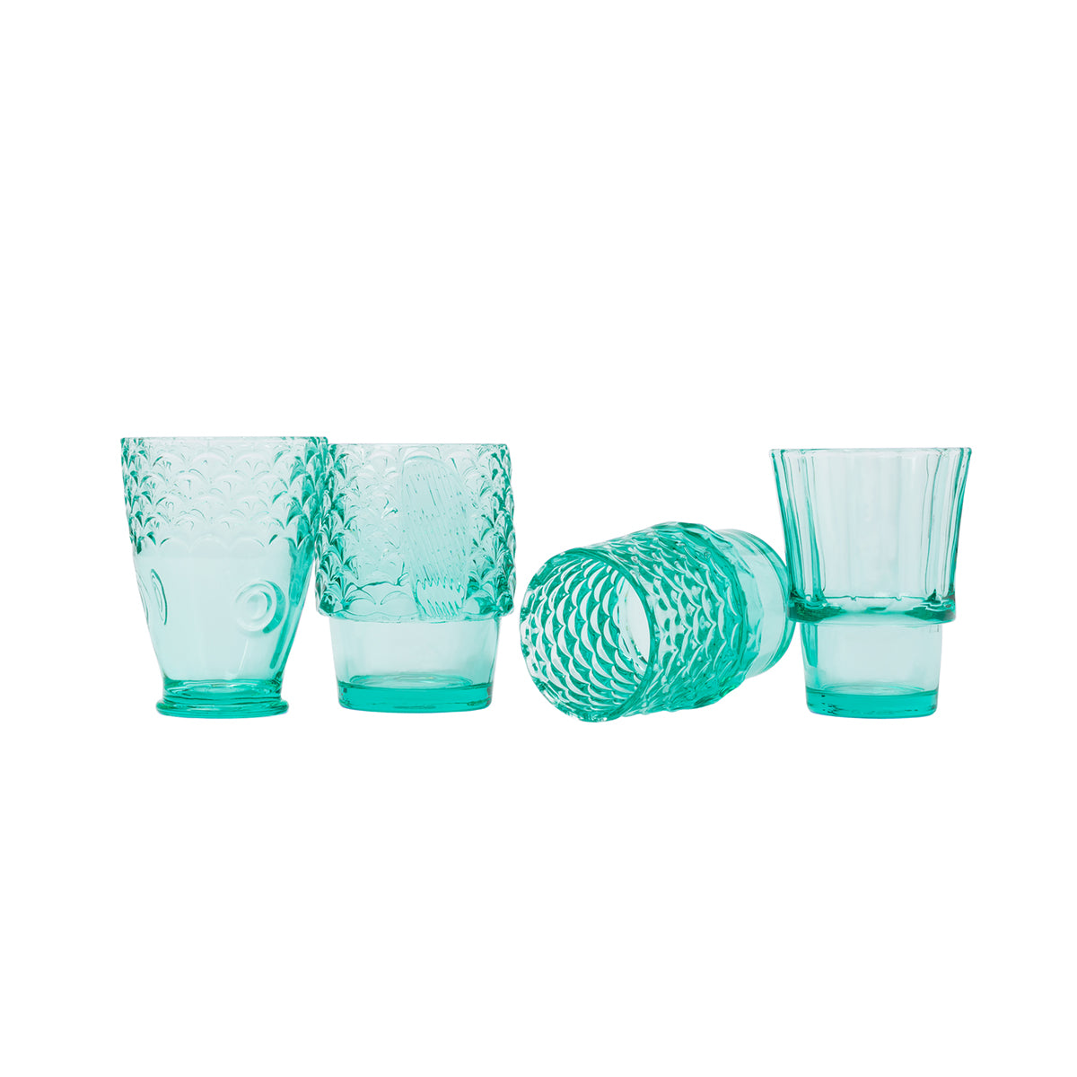 DOIY Koifish Mint Stacking Glasses Stacking Glasses
