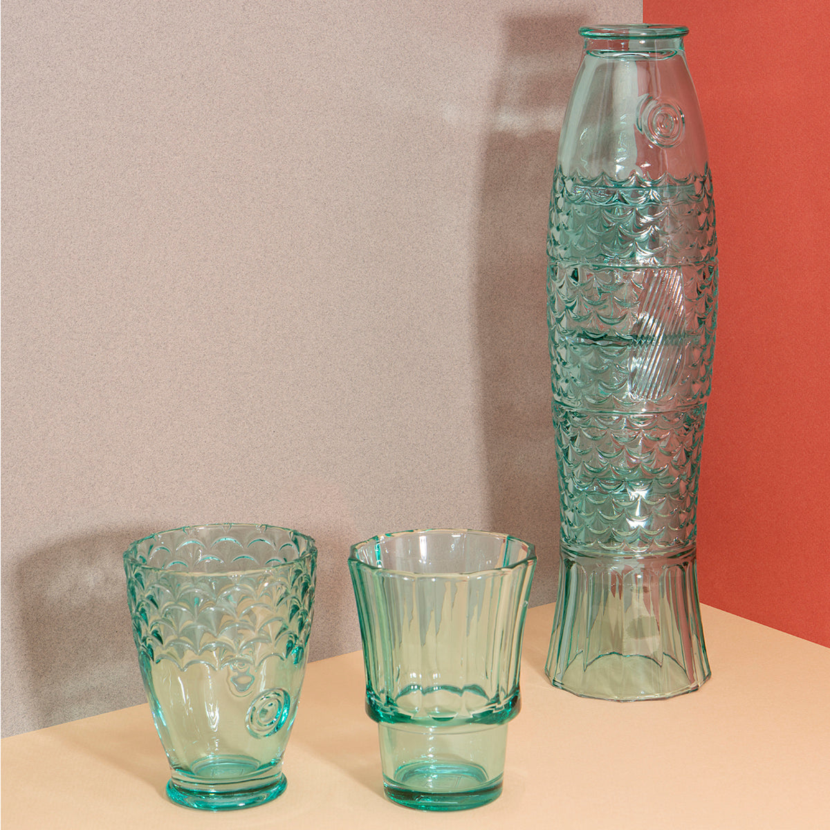 DOIY Koifish Mint Stacking Glasses Stacking Glasses