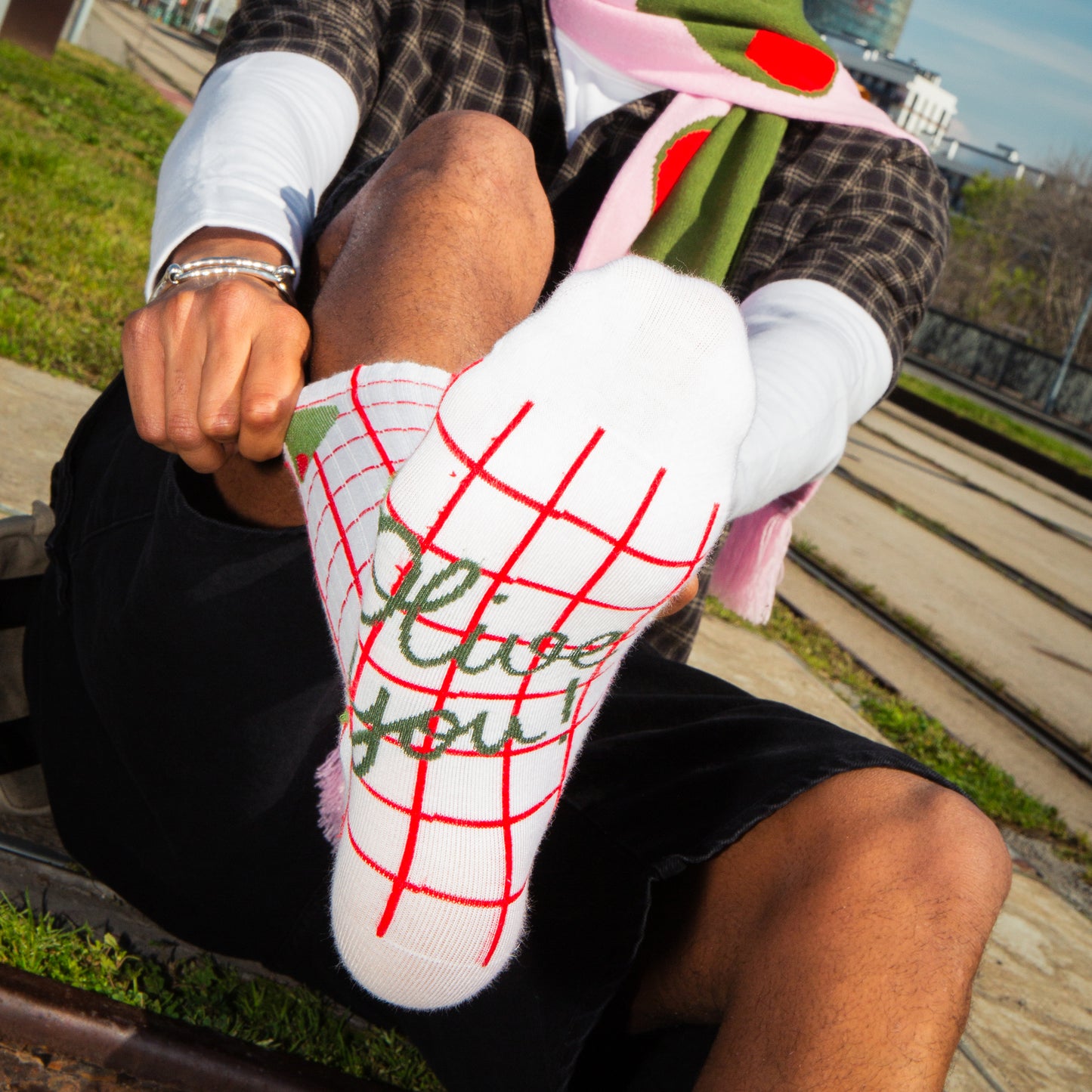 Eat My Socks Crew Socks Olive