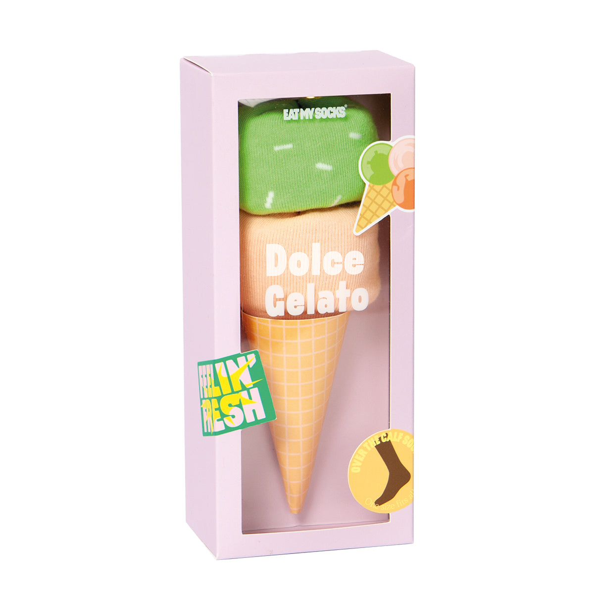 Eat My Socks Socks Dolce Gelato Pink and Green