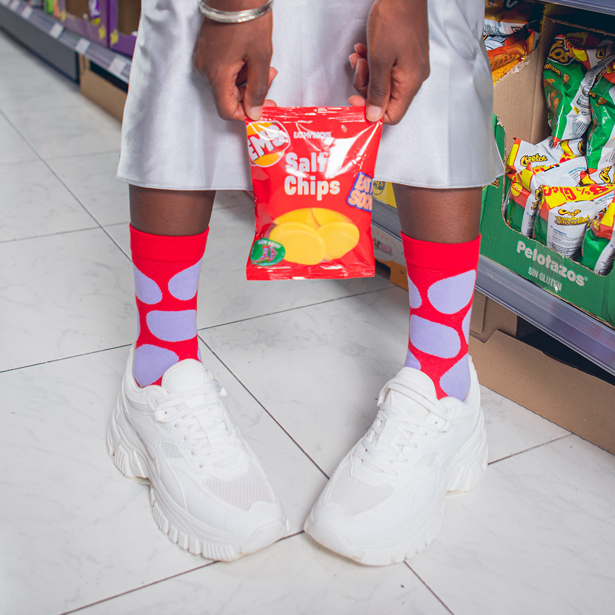 Eat My Socks Socks Salty Chips Red
