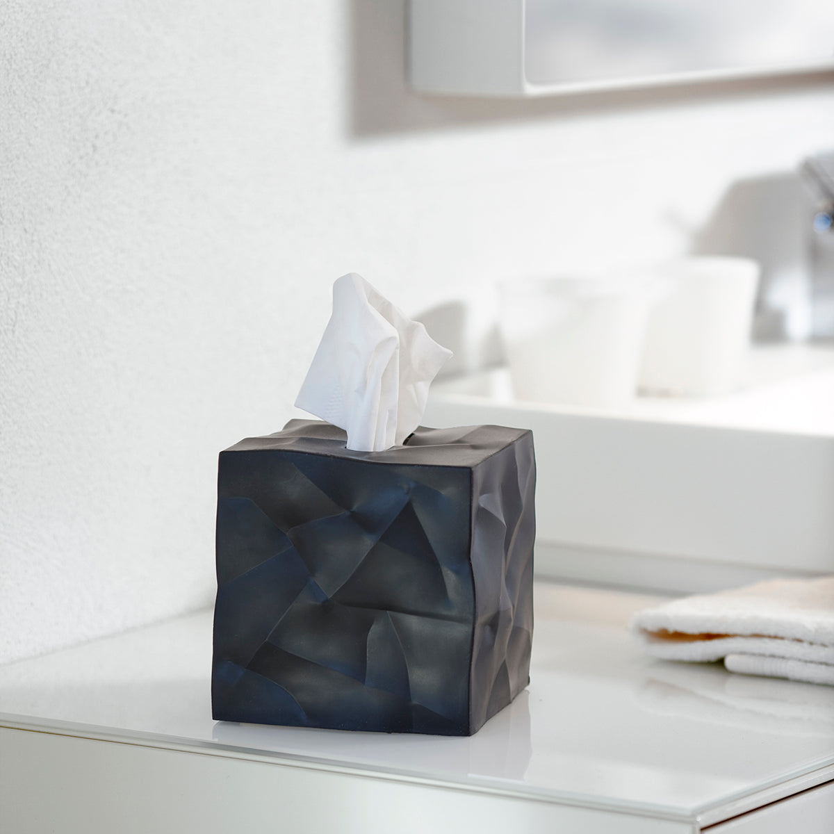 Essey Wipy Cube Black Tissue Box Cover Tissue Box Cover