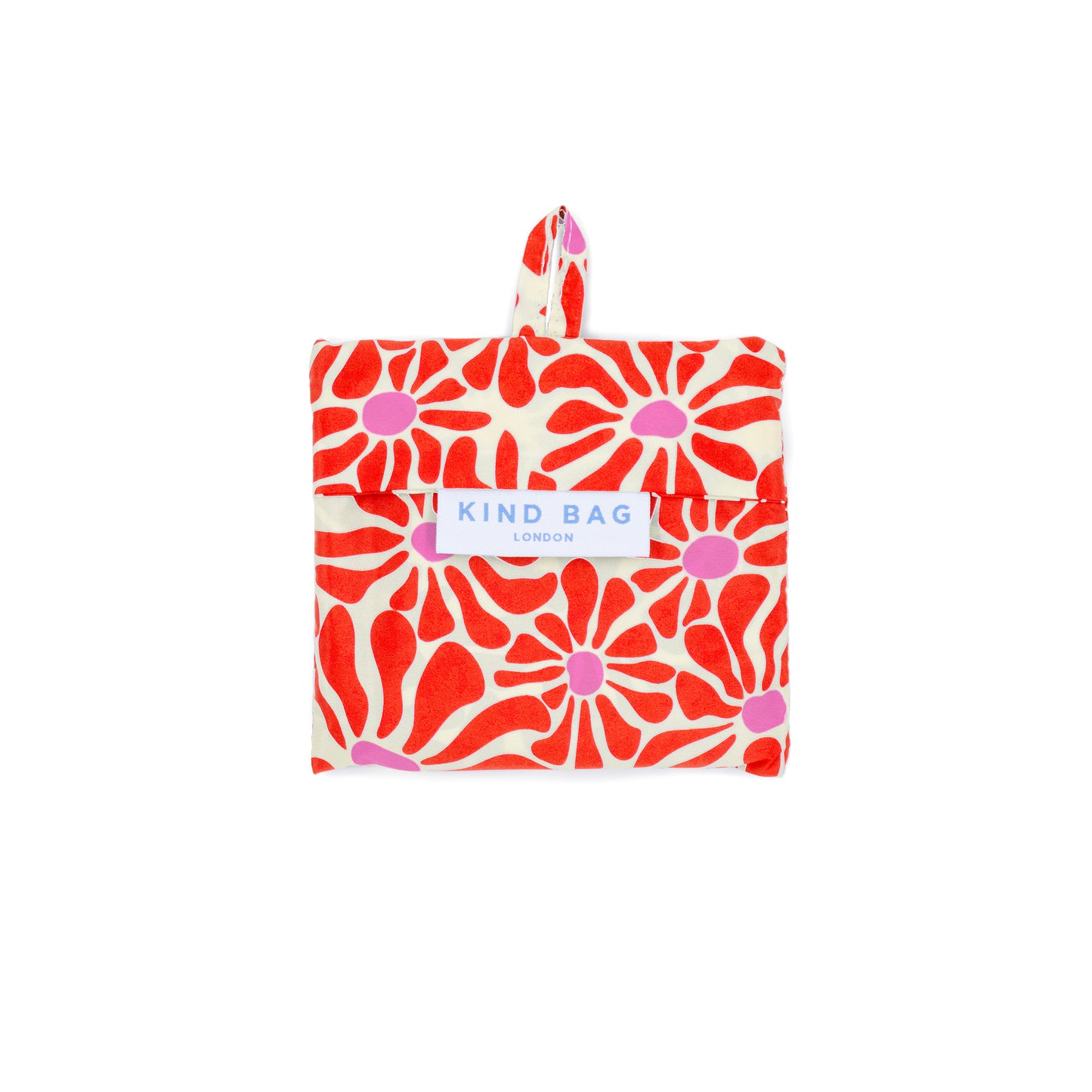 Kind Bag Reusable Bag Medium Abstract Flowers Red