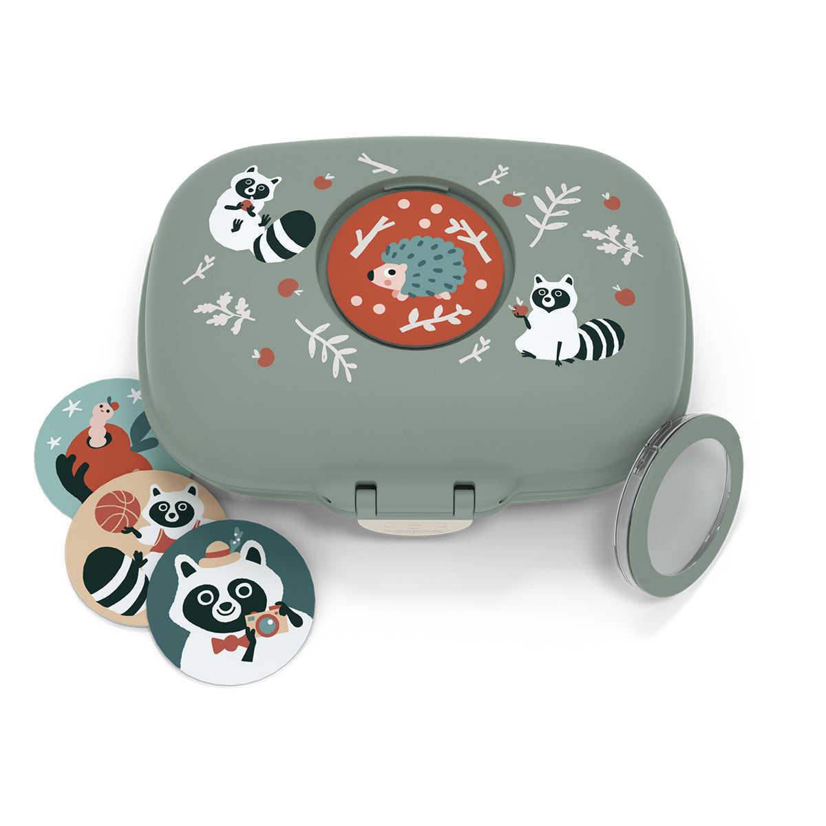 Monbento MB Kids Gram Graphic Green Raccoon Snack Box Snack Box