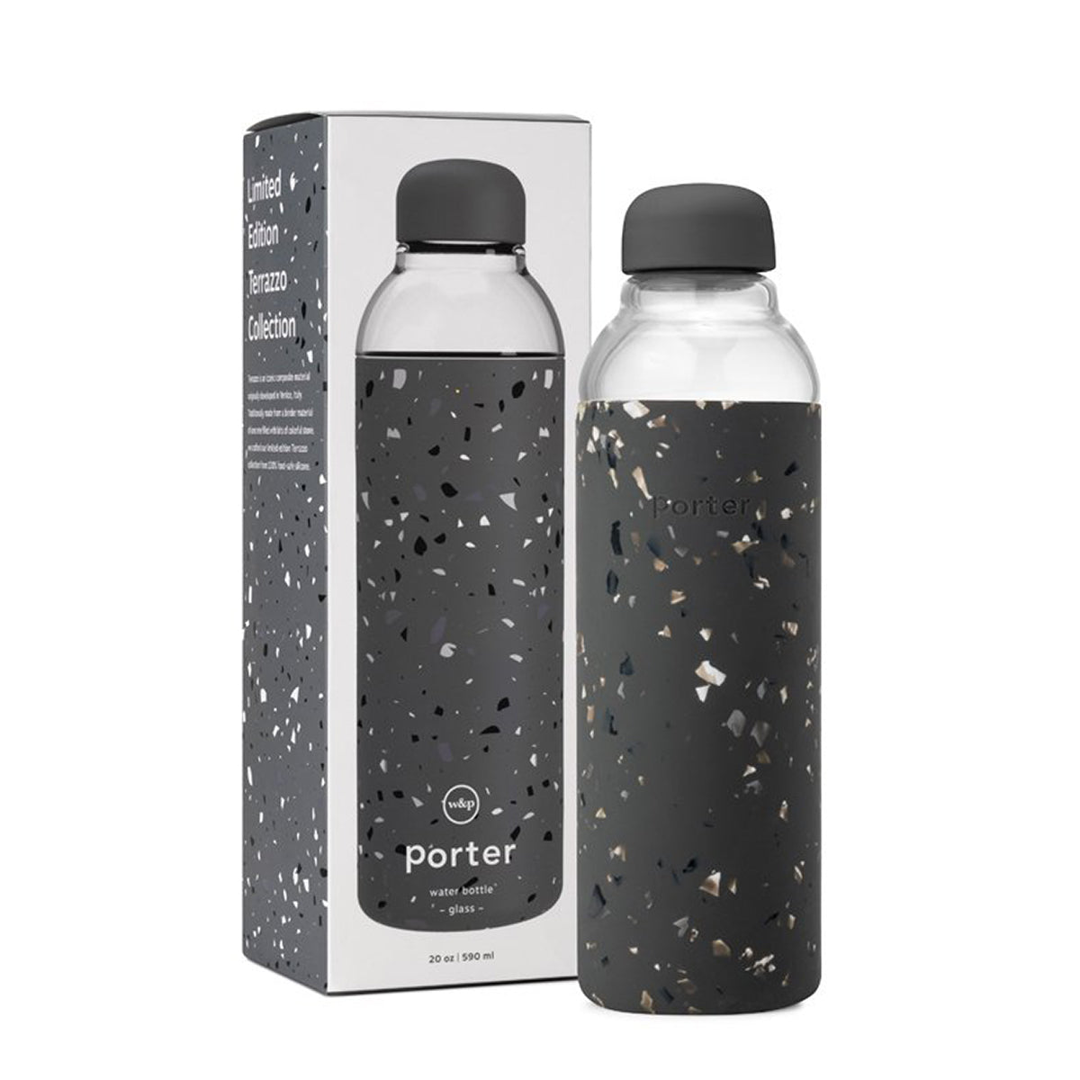 W&P Glass Bottle Terrazzo 591ml Charcoal