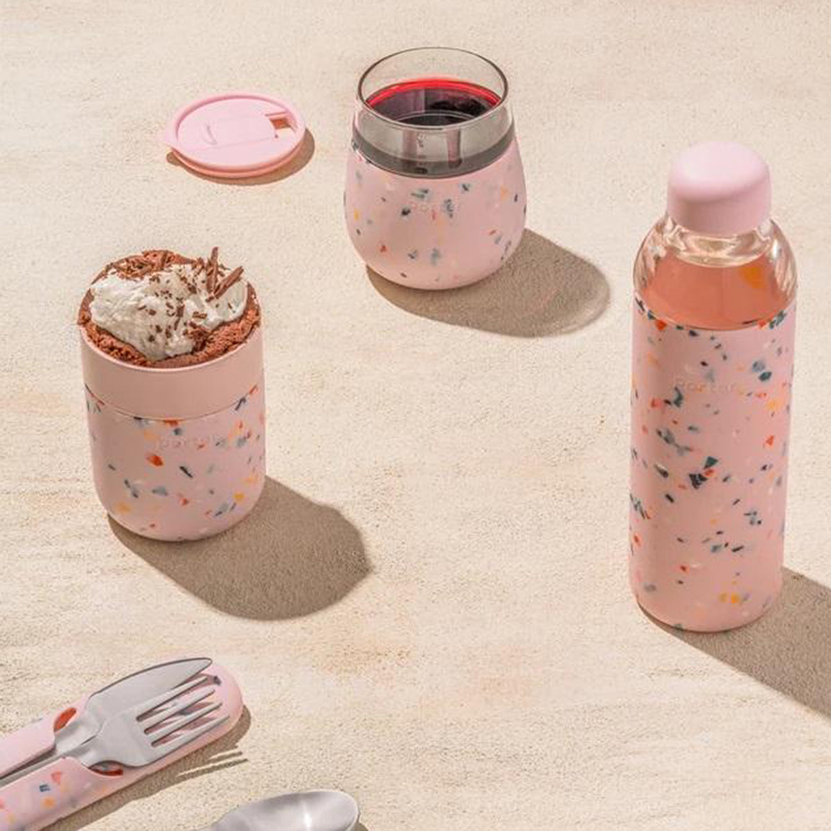 W&P Glass Tumbler Terrazzo 444ml Blush