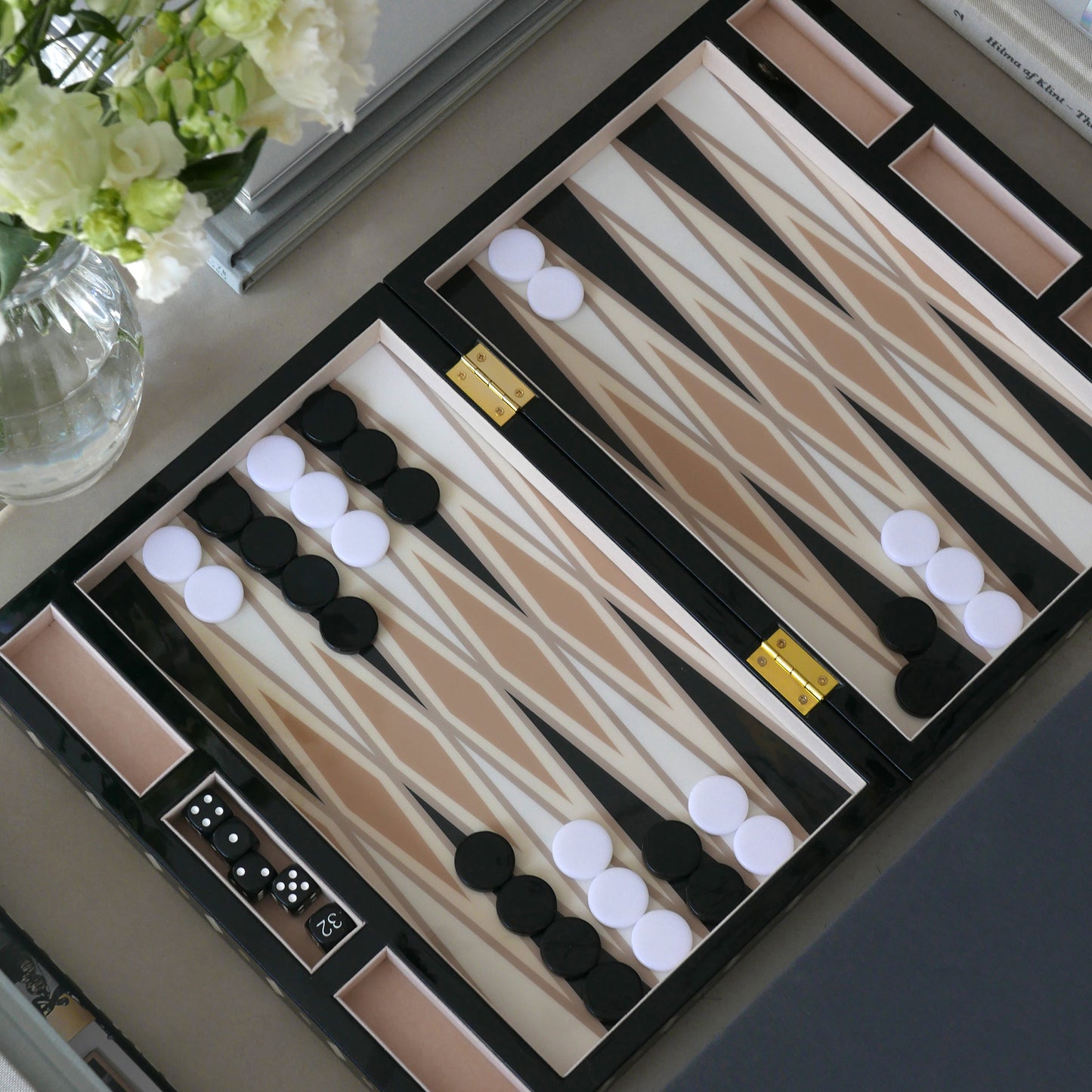 Printworks Classic Games Backgammon Lacquered Black