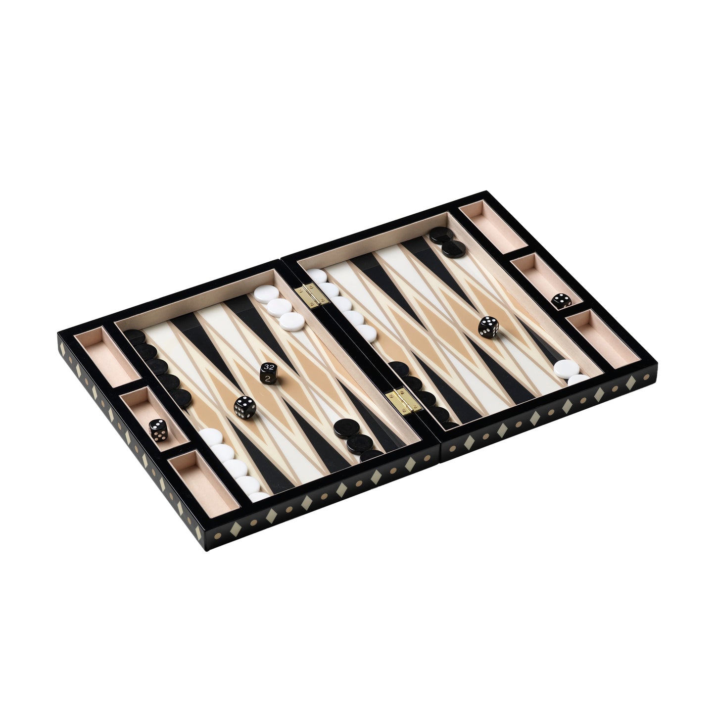 Printworks Classic Games Backgammon Lacquered Black