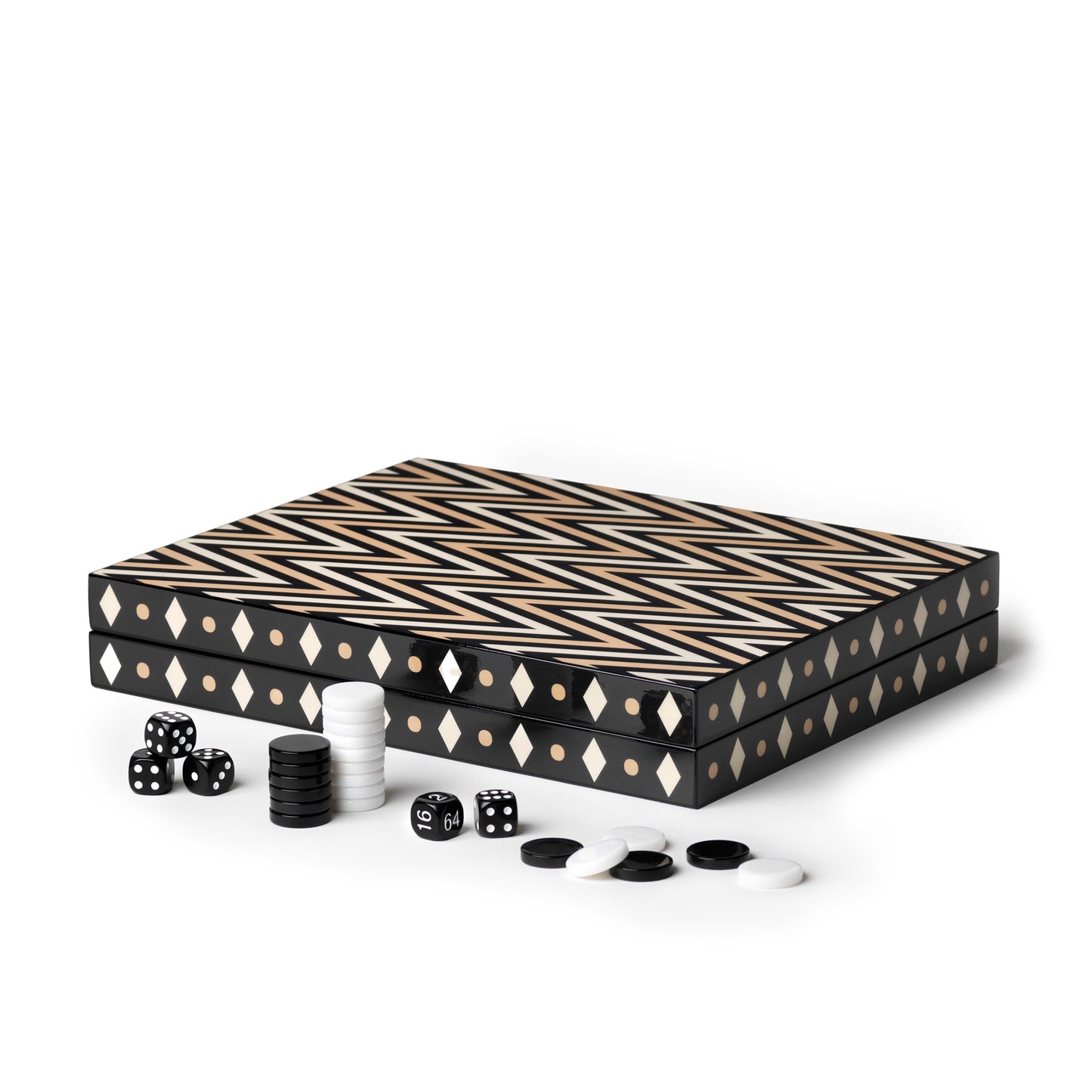 Printworks Classic Games Backgammon Lacquered Black