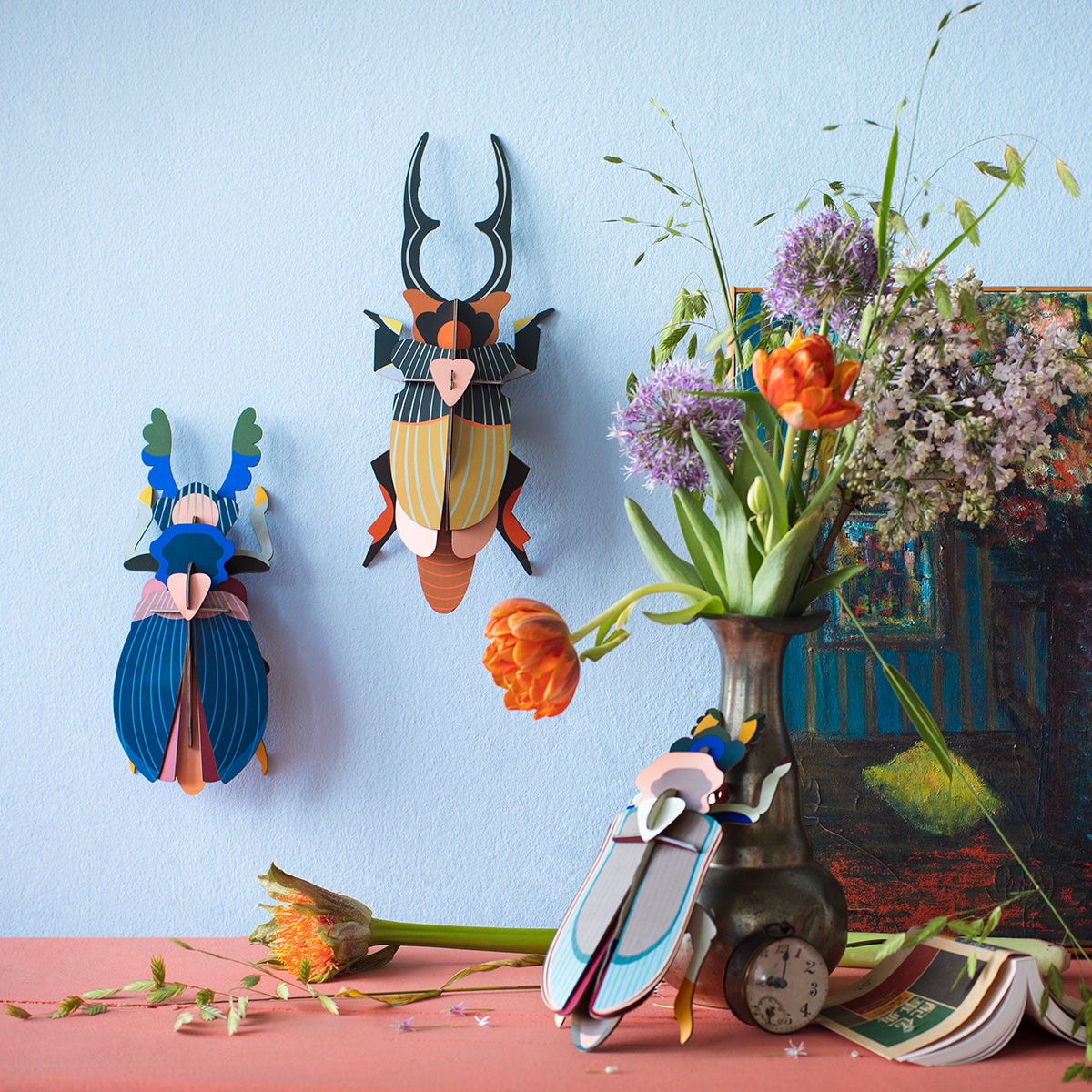 Studio Roof Wall Art Beetles (A4) Stag Beetle