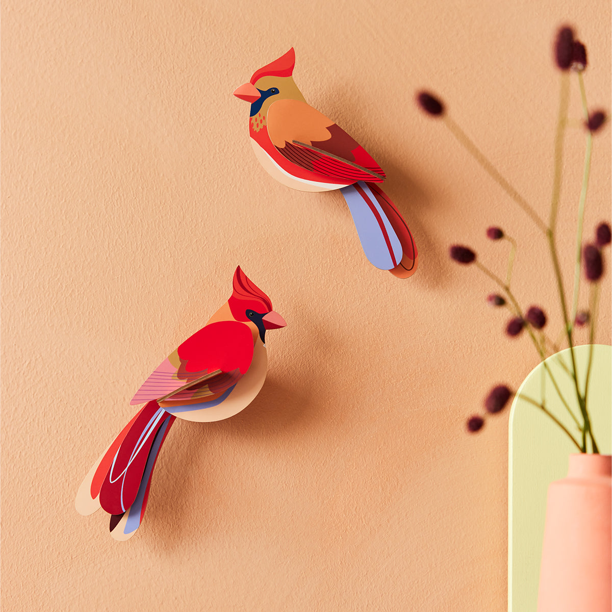 Studio Roof Wall Art Garden Birds (B6) Cardinals