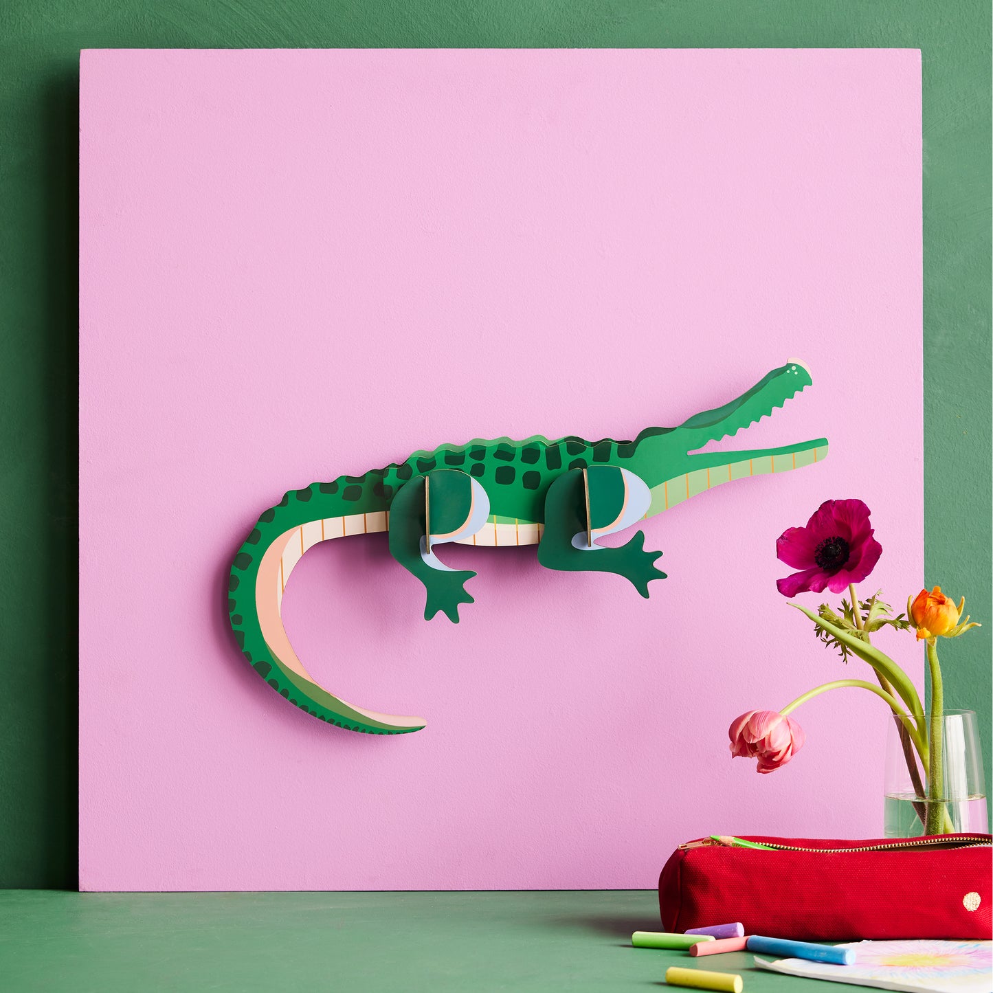 Studio Roof Wall Art Jungle Animals (A4) Tall Crocodile
