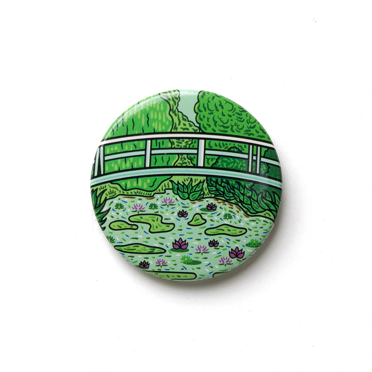 Today Is Art Day Button Badge Claude Monet Japanese Bridge