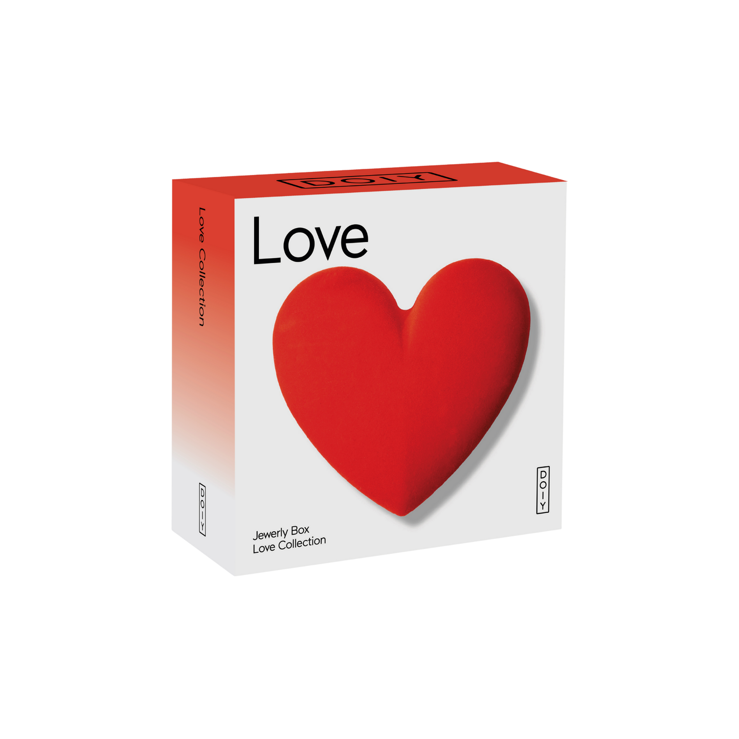 DOIY Love Velvet Storage Box Red