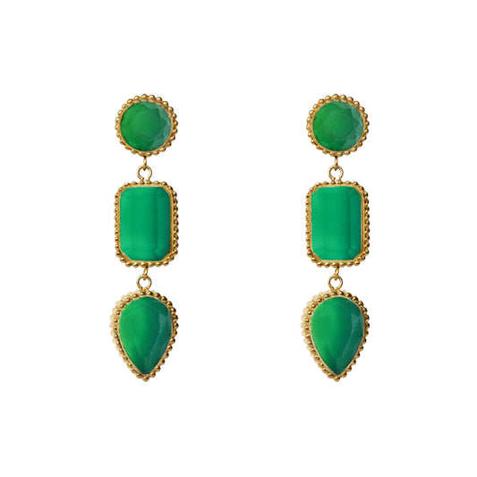 AEC Paris Earrings Persephone Green Onyx