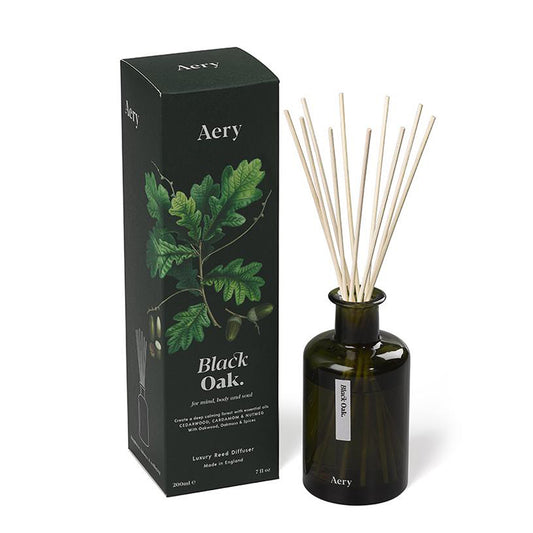 Aery Living Botanical Green 200ml Reed Diffuser Black Oak