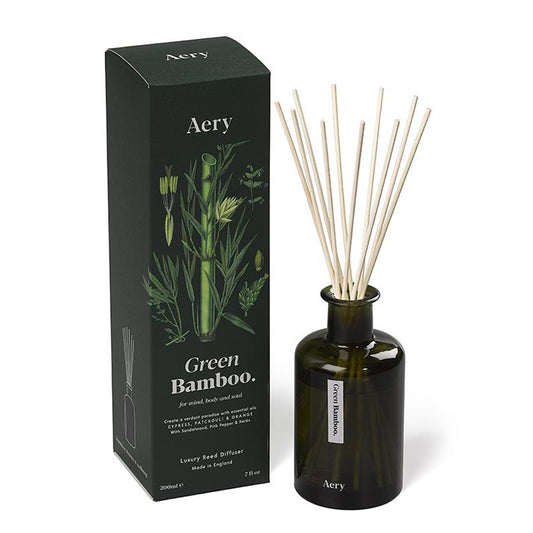 Aery Living Botanical Green 200ml Reed Diffuser Green Bamboo